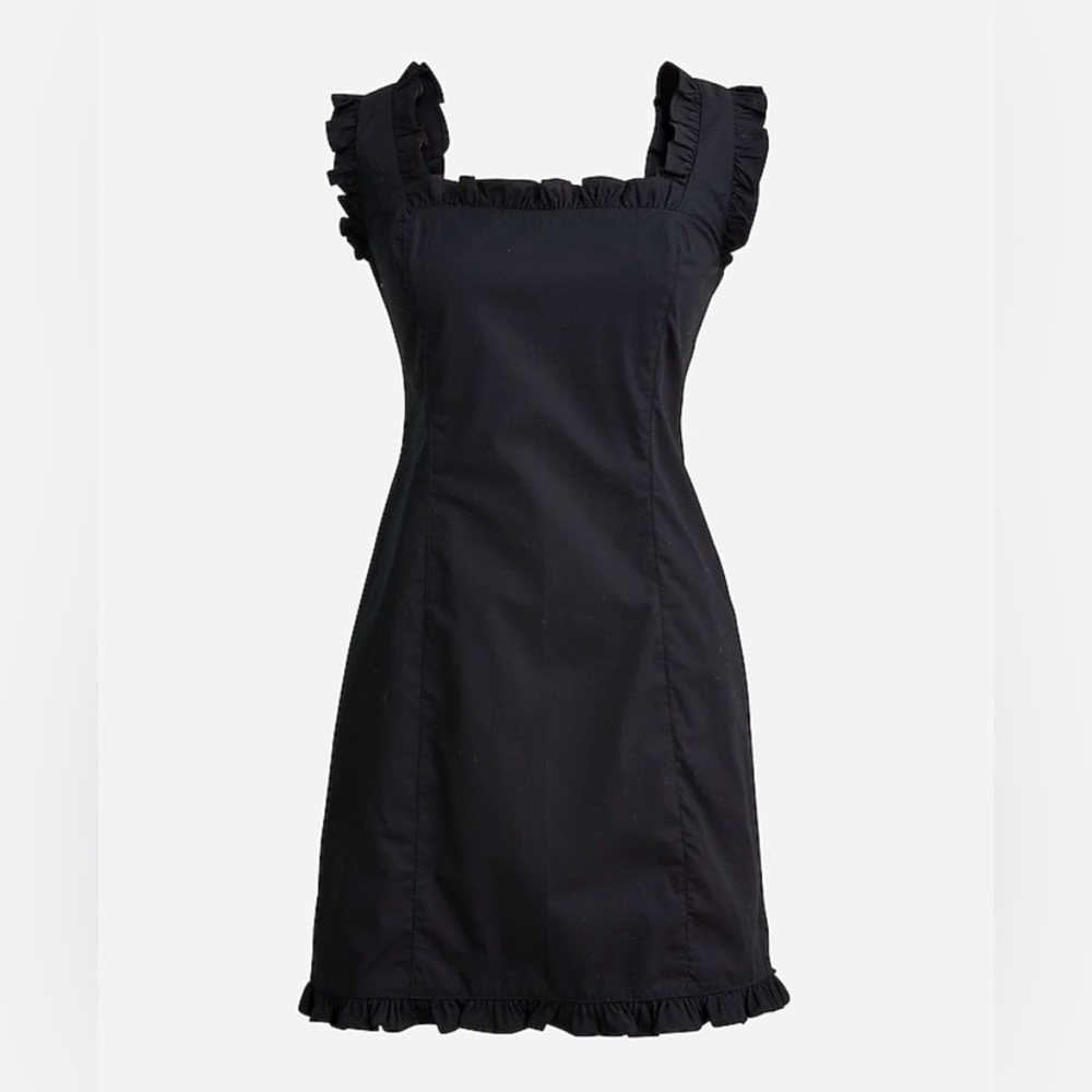 Jcrew Black Ruffle Mini Dress